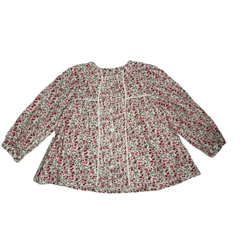 Free Planet Girls 2T Long Sleeve Colorful Floral Button Down Casual Top